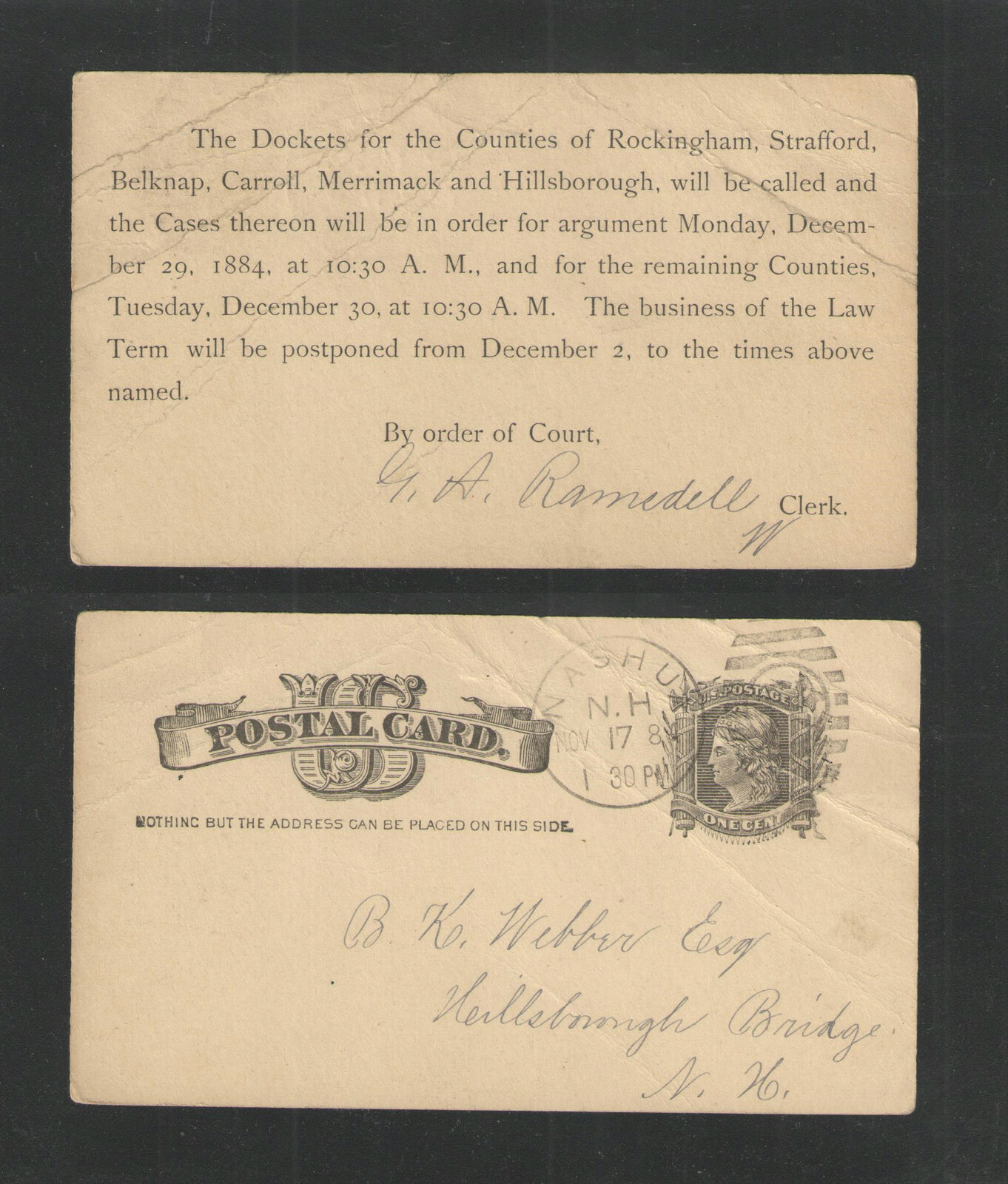 1884 ROCKINGHAM STRAFFORD BELKNAP CARROLL MERRIMACK HILLSBOROUGH NH