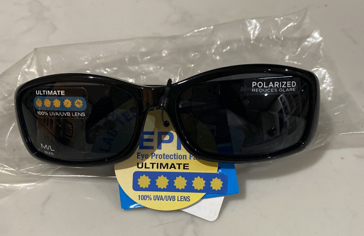 New POLARIZED Fits Over Your Glasses SOLAR SHIELD Sunglasses