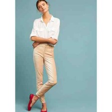 PILCRO AND THE LETTER PRESS Anthro Velvet Polka-Dot High Rise Skinny Jeans sz 32