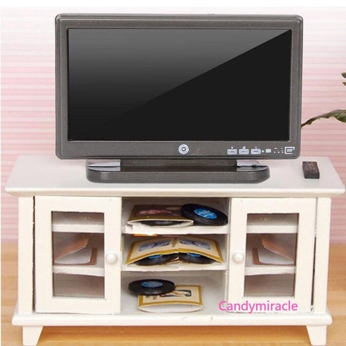 1Set Maßstab 1:12 Puppenhaus Miniatur Fernseher Bildschirm Ferngesteuertes Möbel - Bild 5 von 12