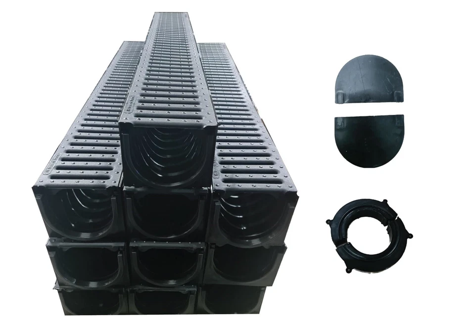 UK PLASTICS Drainage Channel Driveway & PATIOS 10mtr Plastic Grating Free Accessories
