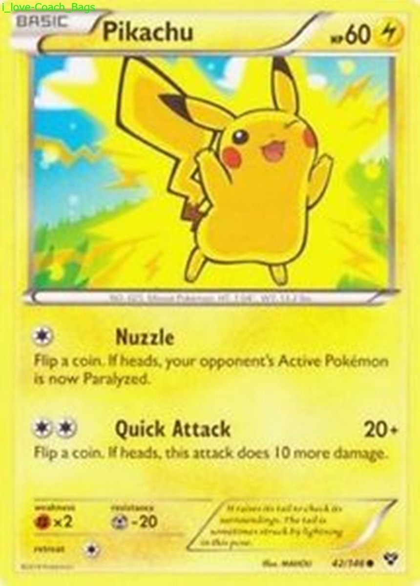 Pikachu - 42/146 - (Non-Holo) XY Base Set Pokemon Near Mint | eBay
