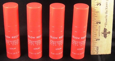 GLOW RECIPE Travel Lot STRAWBERRY BHA Pore Smooth BLUR DROPS 4 @ 5 mL FREE SHIP