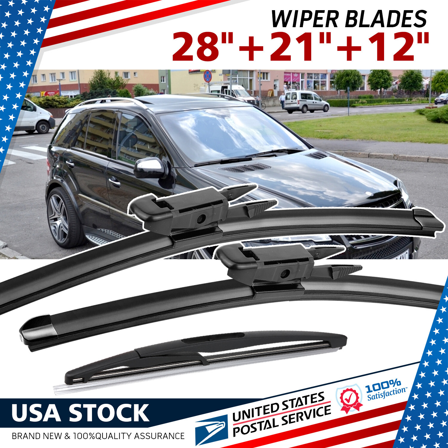Front + Rear OEM Wiper Blades Set fits MercedesBenz ML350 20062011
