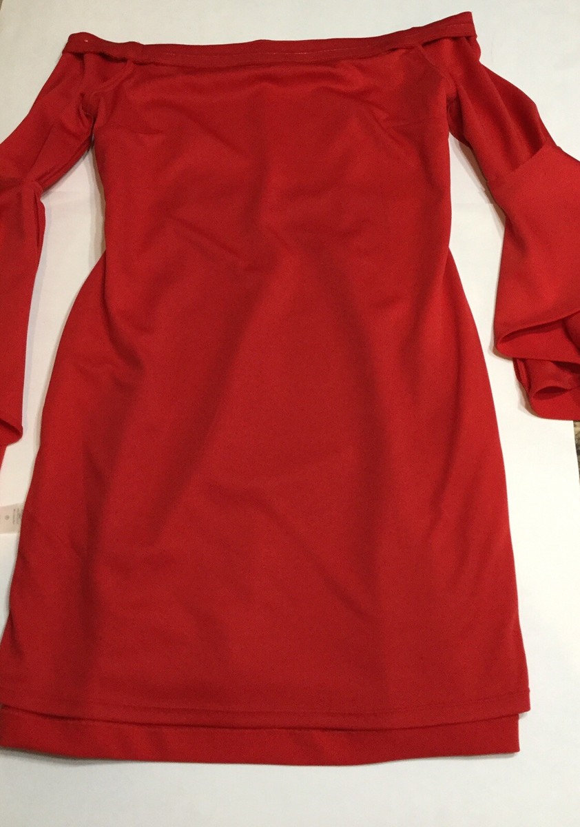 vince camuto red off shoulder dress Vince Camuto Women's Off The Shoulder Flutter Sleeve Dress Red Size XS