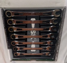 SK Tools 7 Piece Fractional X-Frame Combination Ratcheting Wrench Set 80049