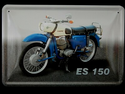 Blechschild Motorrad  Moped ES 150 blau DDR