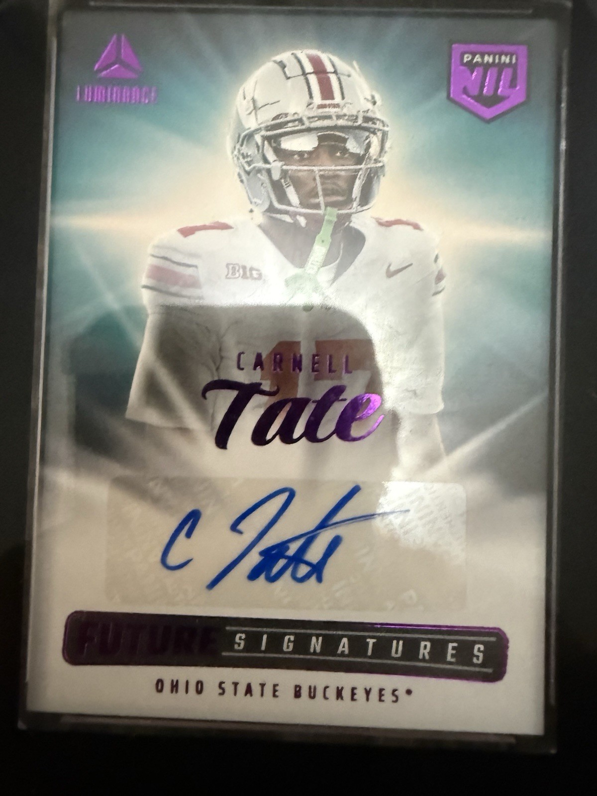 Carnell Tate 2025 Luminance Purple Future Signatures