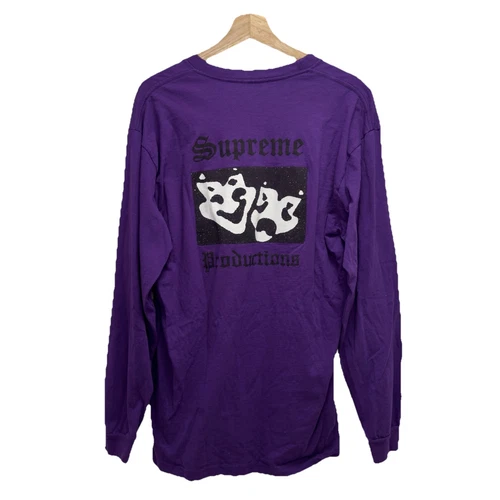 Supreme Productions SS16 homme taille XL pull col rond violet L/S t shirt USA euc