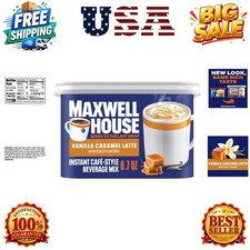 Instant Cafe-Style Beverage Mix, Easy to Prepare, 1 Canister, for Quick Morni...