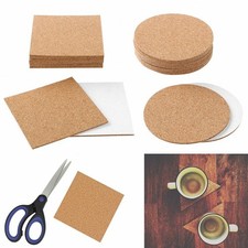 Self-Adhesive Cork Squares Cork Backing Sheets Cork Tiles Coasters 4x4 Inches