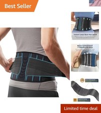 Copper-Infused Back Support Brace - Adjustable L/XL Lumbar Belt for Pain Relief