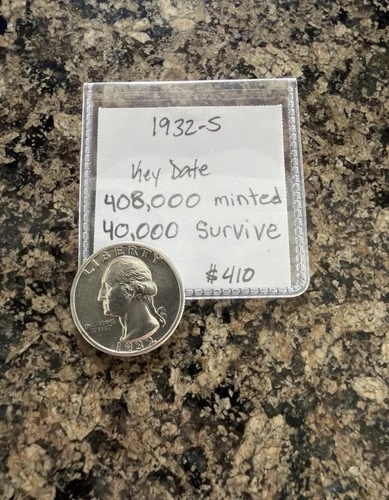 1932-S Silver Washington Quarter. Really Good Condition.