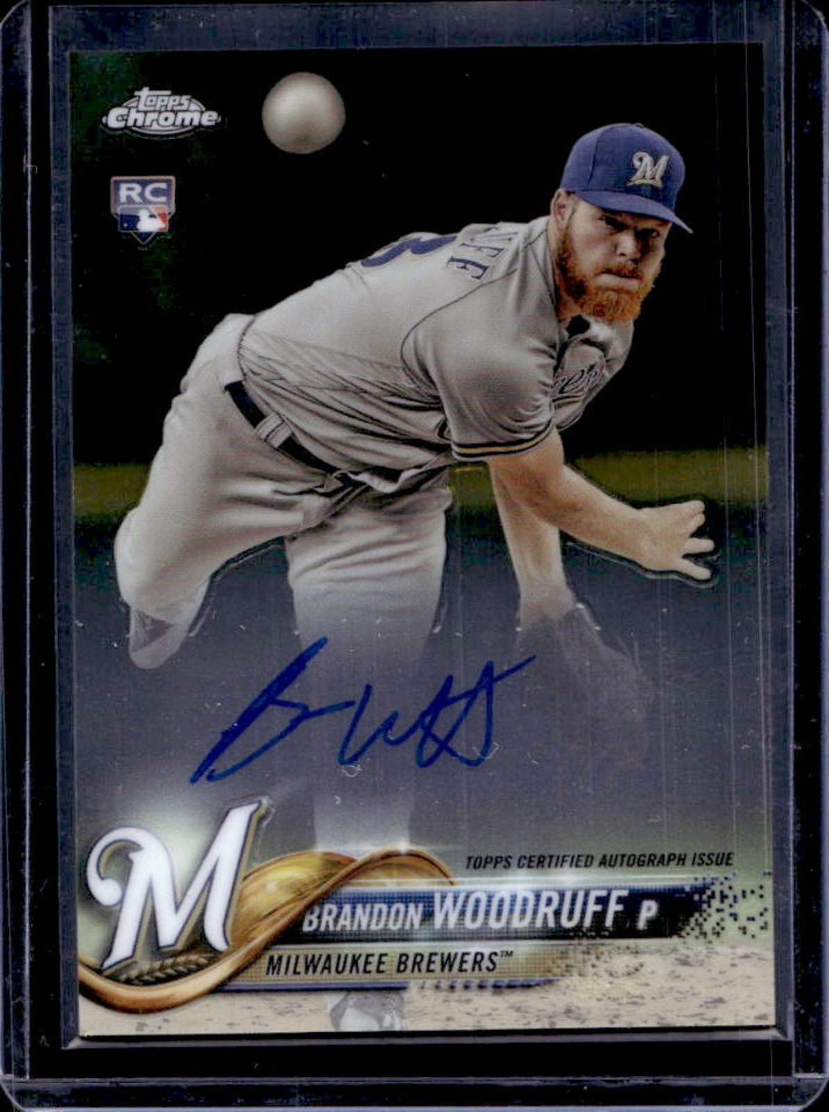 2018 Topps Chrome Brandon Woodruff Rookie Auto RC Rookie #RA-BW Brewers