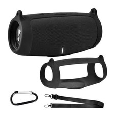 Silicone Case Cover for JBL Charge 5 Portable Bluetooth Speaker Travel Black