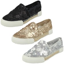 Ladies Savannah Flat Sequin Espadrilles