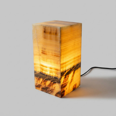Francia - Mexican Onyx Lamp - 100% Natural Calcite Rock From Mexico 12.5x6x6''