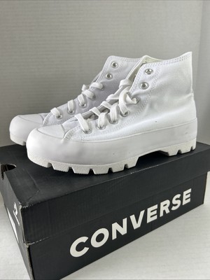 Converse Chuck Taylor All Star Hi Lugged High Top Shoes White 565902C Womens 7.5
