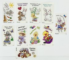 Ten Unique Vintage Suzy  s Zoo Easter Themed collectable Sticker Lot