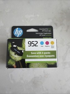HP ink 952 Cyan, Magenta,Yellow Ink Cartridges (3-pack) Works w Printer Series