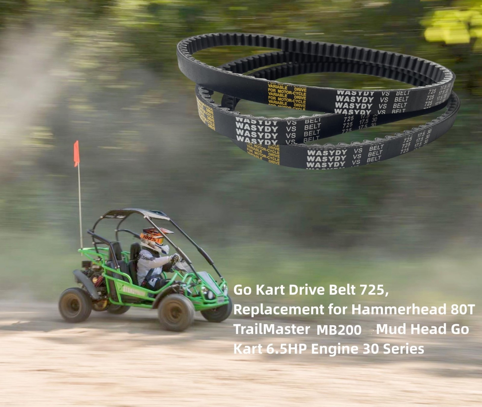 3pc belts Go Kart Drive Belt 725  17.5 30