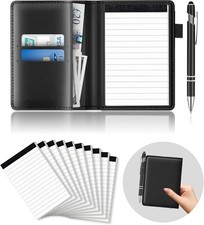 Notizblock A7 Set 12 Stück mit Halter und Metallstift, liniert