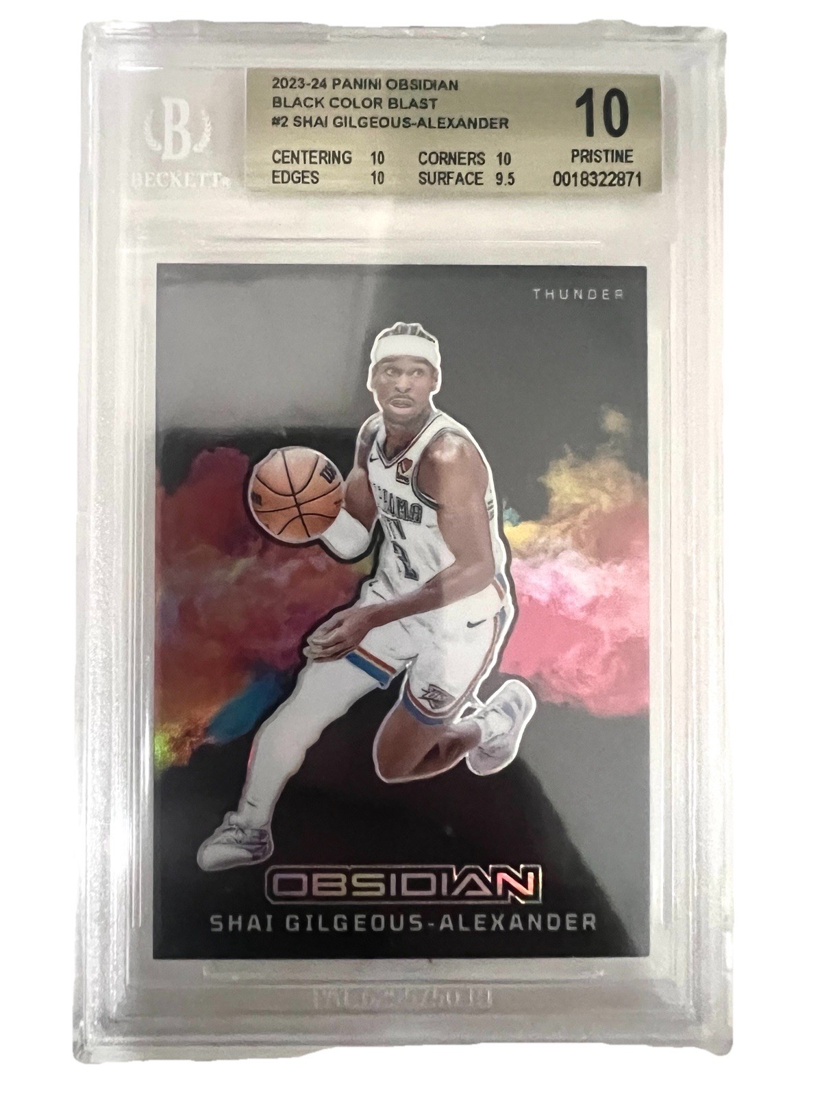 2023-24 Panini Obsidian Black Color Blast #2 Shai Gilgeous-Alexander 10 PRISTINE