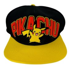 Pokemon Pikachu 2014 Men's Snapback Hat Black/Yellow One Size