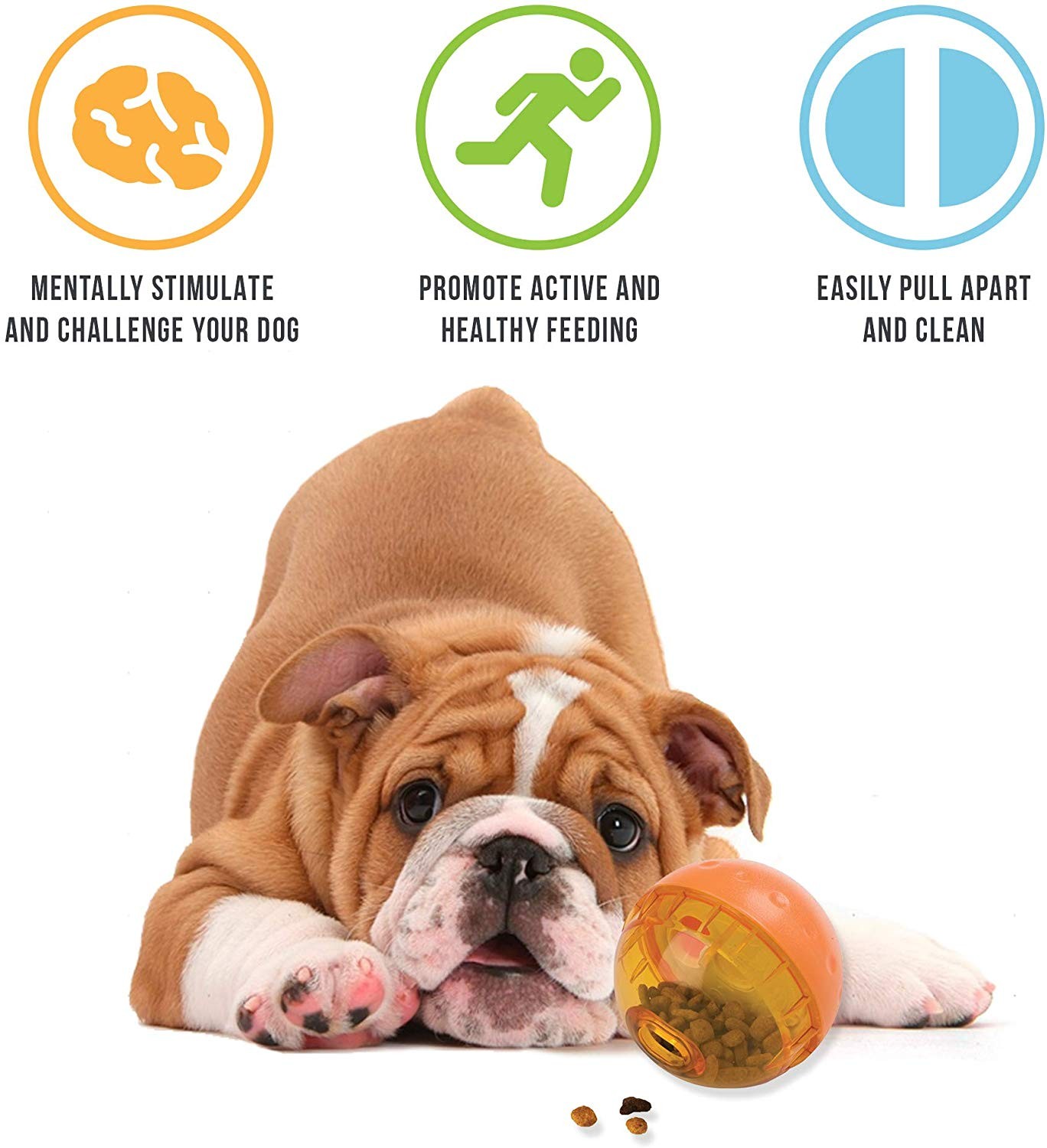 OurPets IQ Treat Ball Food Dispensing Toy for Dogs 4 inch - 3 Pack