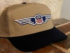 Cap / Hat -(Khaki/Navy with mesh back) Union Pacific Wings (UP) #22332 -NEW
