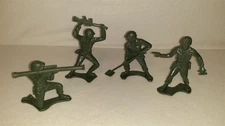 Lot of 4 Tim-Mee Toys Large 5" Plastic Army Men Soldiers [Vintage 1960's]