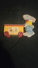 J. Chein & Co. Vintage Tin Bunny Rabbit Pull Toy with Cart & Duck Illustrations