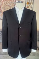 Canali Mens Black 3 Btn 2 Vent Suit Sz 42 S Excellent 