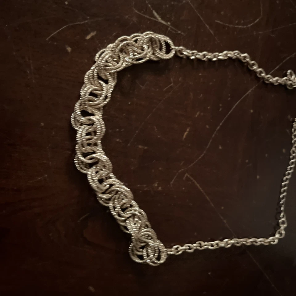 Precioso collar de 22 pulgadas trenzado bisutería color oro rosa: ¡Regalo! Foto 3 de 4