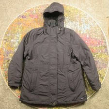 Lands End Squall Jacket Womens XL 18 Black Breathable Waterproof Removable Hood