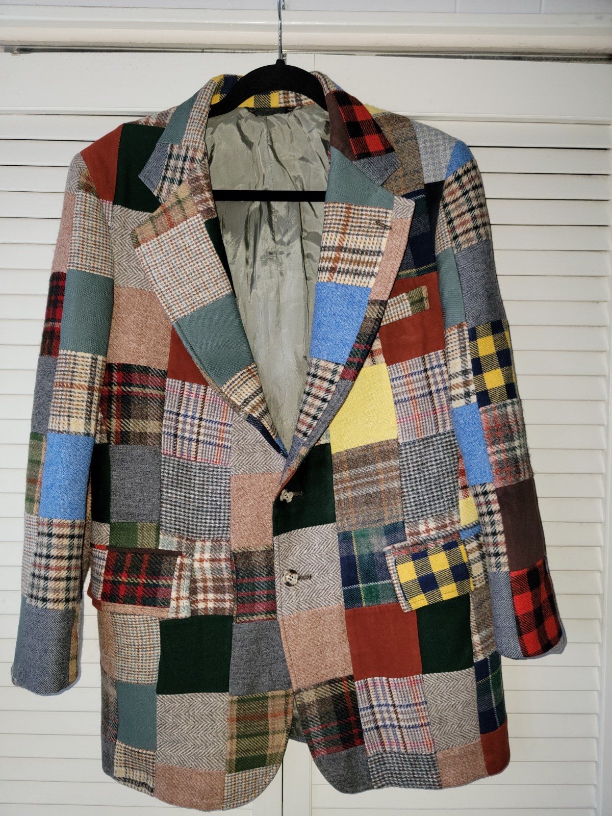 RARE VINTAGE Country Britched Patchwork Panel Woo… - image 2