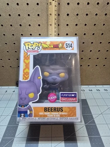 Funko Pop! Dragon Ball Beerus (Flocked) Funimation (Exclusive) #514 W/ Protector