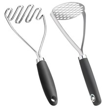 2pcs Heavy Duty Stainless Steel Potato Masher Avocado Ground Beef Smasher