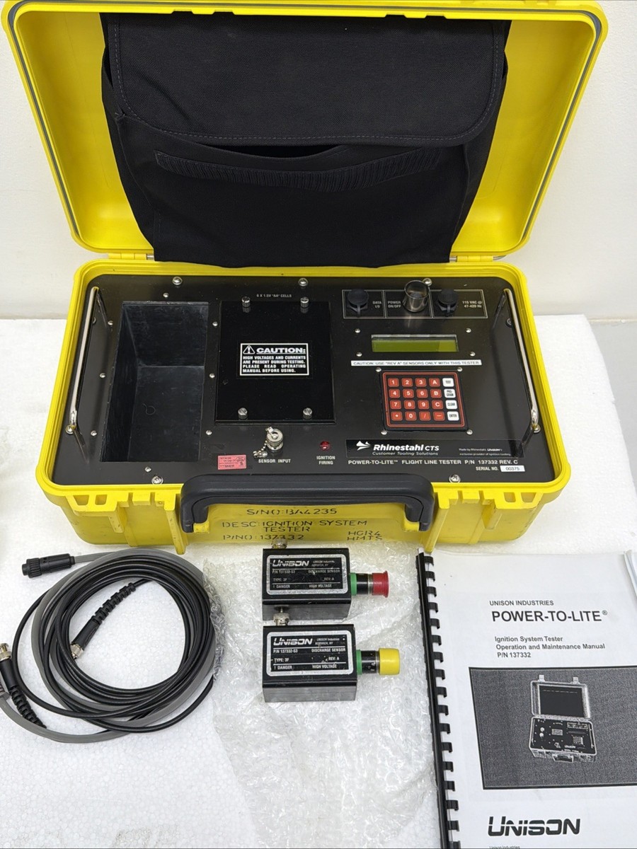 RHINESTAHL CTS 137332 FLIGHT LINE IGNITION SYSTEM TESTER POWER TO RHINESTAHL CTS 137332 FLIGHT LINE IGNITION SYSTEM TESTER POWER TO