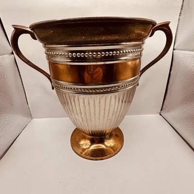 Vintage Silver On Copper Trophy Cup Style Wine Champagne Cooler Made In India