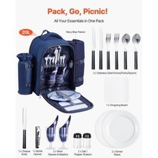 Picnic Backpack Beach Picnic Backpack Bag for 2 Person with Insulated