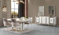 WeißE Esszimmergarnitur Esstisch 4X TextilstüHle Sideboard 10Tlg
