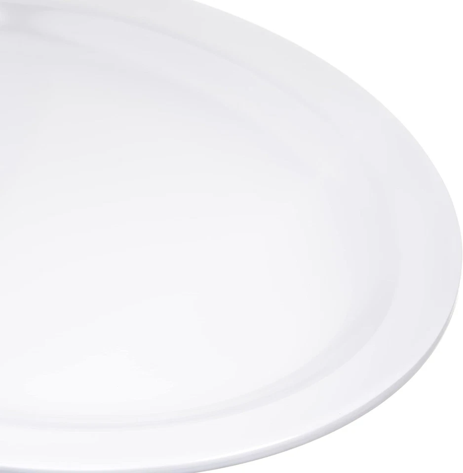 Bandeja Ovalada Melamina Blanca - Pack de 12 para Hogar y Restaurante Foto 4 de 4