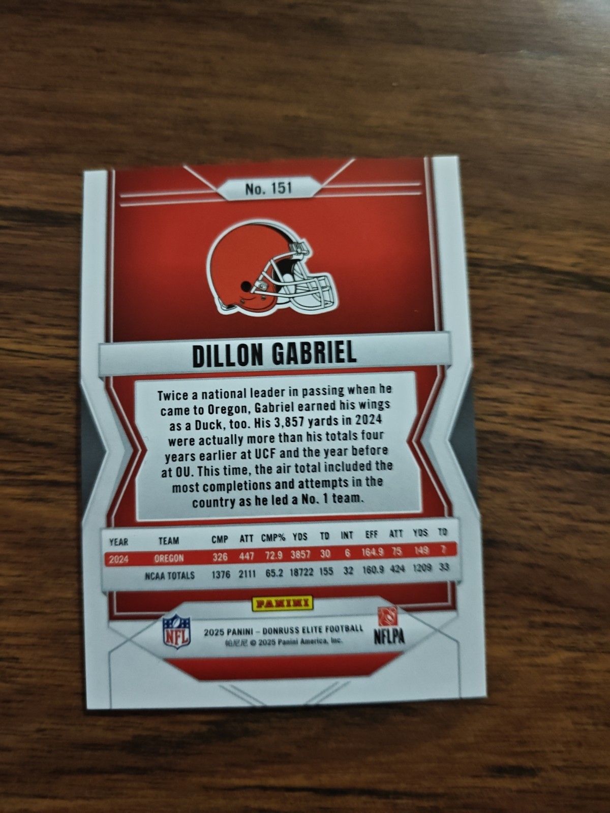 2025 Panini Donruss Elite - Rookies Dillon Gabriel #151 Status Metallic...