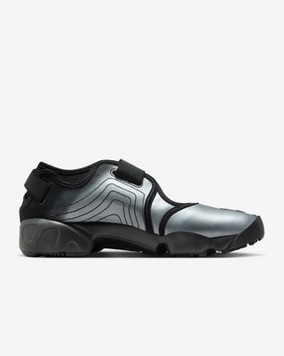 Nike Air Rift Women's Shoes Leather Metallic Silver Black IH3656