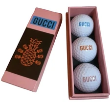 Gucci Pineapple VIP Golf Ball Gift, set of 3 NEW