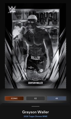 Grayson Waller - Negative Base Iconic - 2026 Topps Slam WWE Chrome Digital