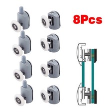 8PCS/SET Single Shower Screen Door Roller Replacement Runner Wheels Pulleys 25mm