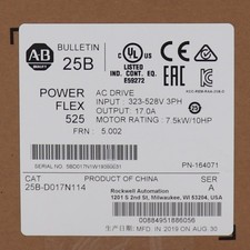 Allen Bradley 25B-D017N114 AB PowerFlex525 7.5kW/10HP AC Drive US Free Tax