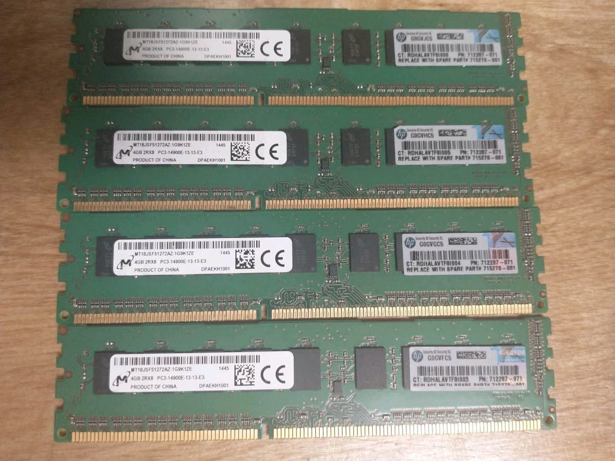 PC3-14900 (DDR3-1866) Bus Speed 4 GB Capacity per Module DIMM